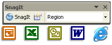 SnagIt in your PowerPoint, Excel, Outlook, Word or Internet Explorer toolbar